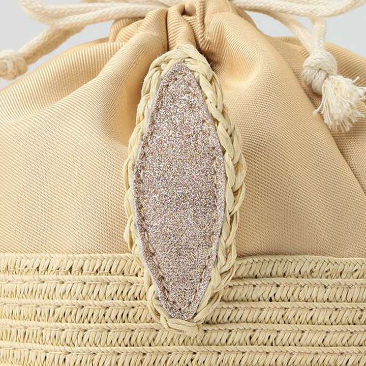 Mixed Material Motif Bag,Red, medium image number 5