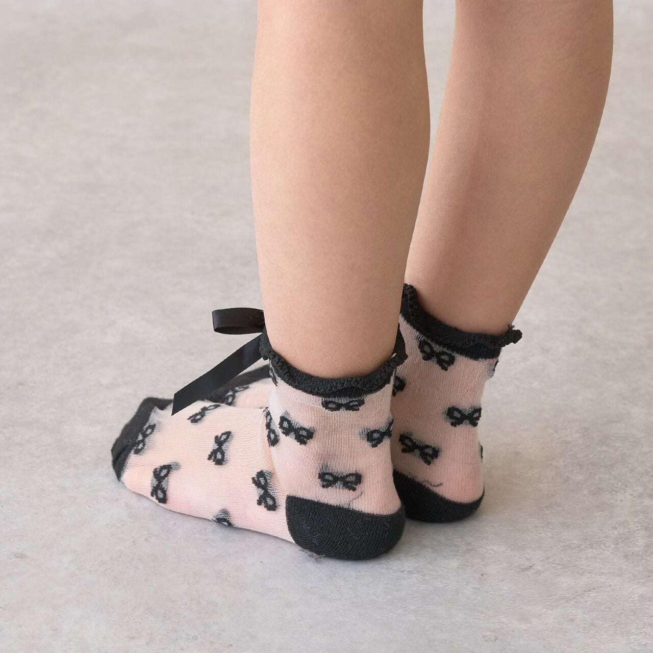 Sheer Crew Socks,Off white, large image number 8