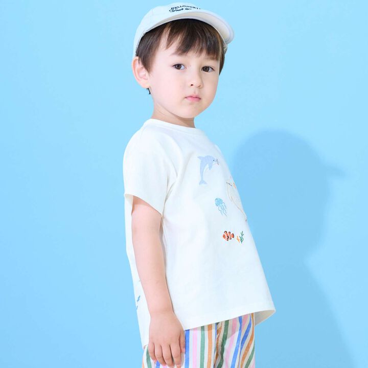 [Cool Touch] Sea Creature Appliqu&eacute; Short Sleeve T-Shirt,Off white, medium image number 11