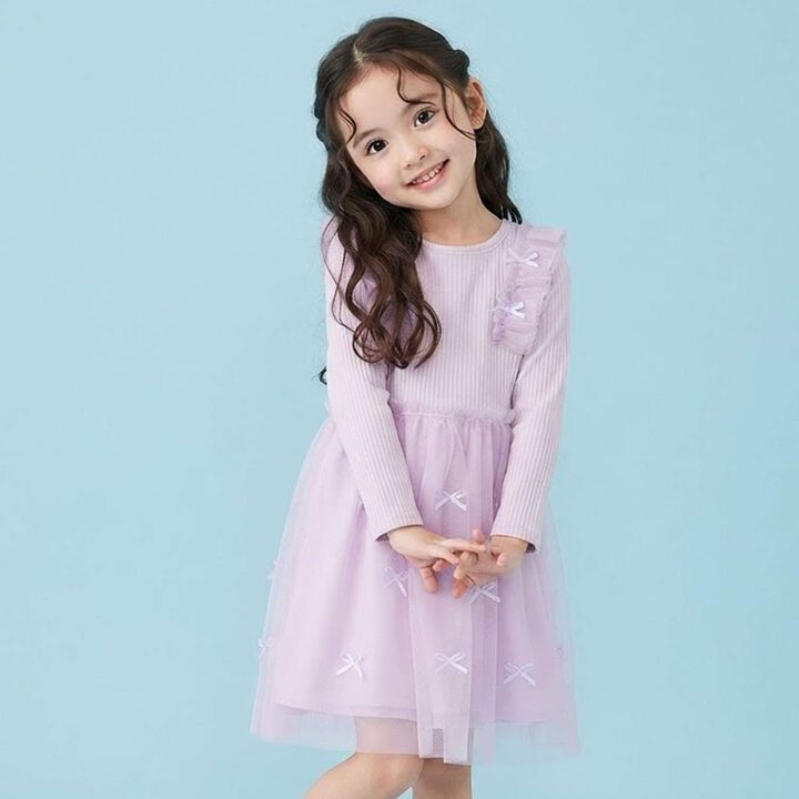 Mini Ribbon Tulle Docking One-Piece Dress,, medium