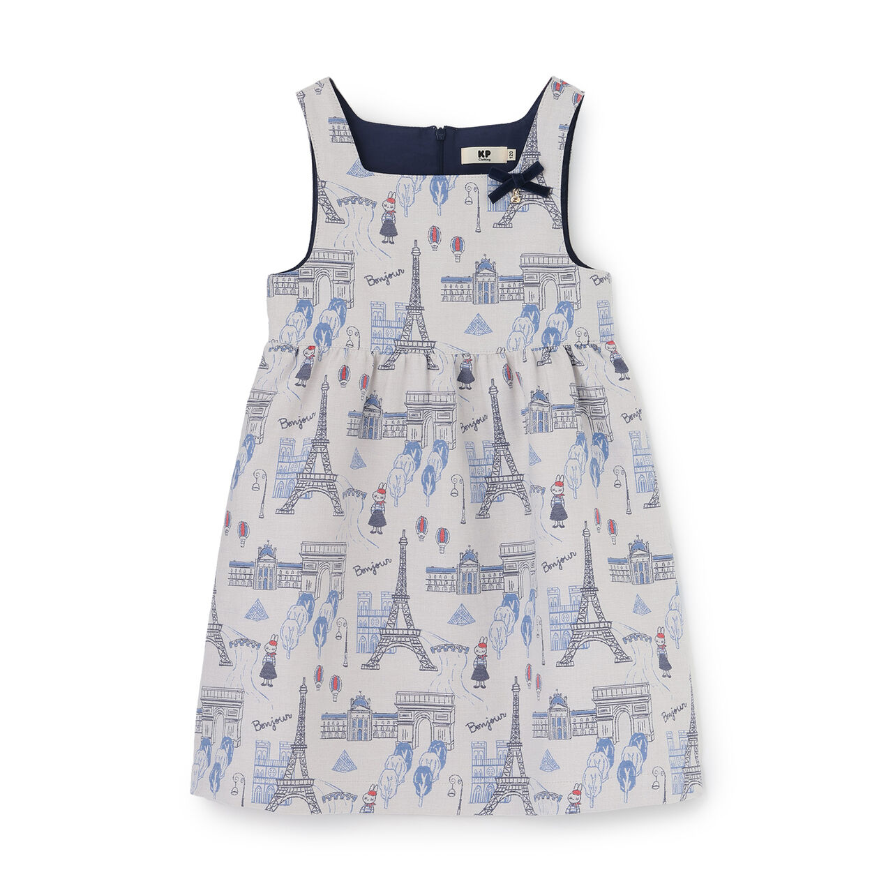 [Made in Japan] Paris Pattern Jacquard Jumper Skirt,Ivory, large image number 2