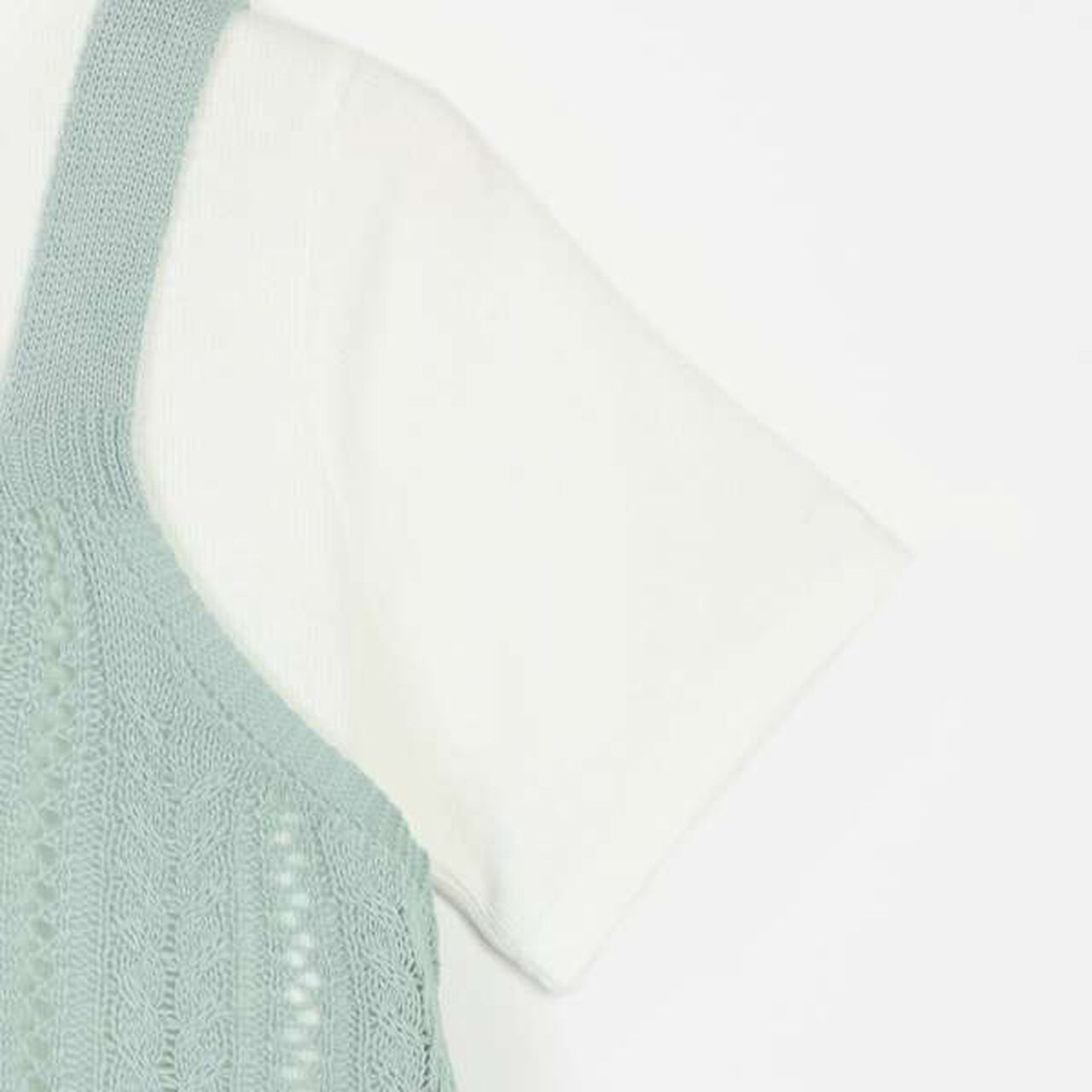 Knit Vest Inner Wear Set,Emerald green, large image number 11