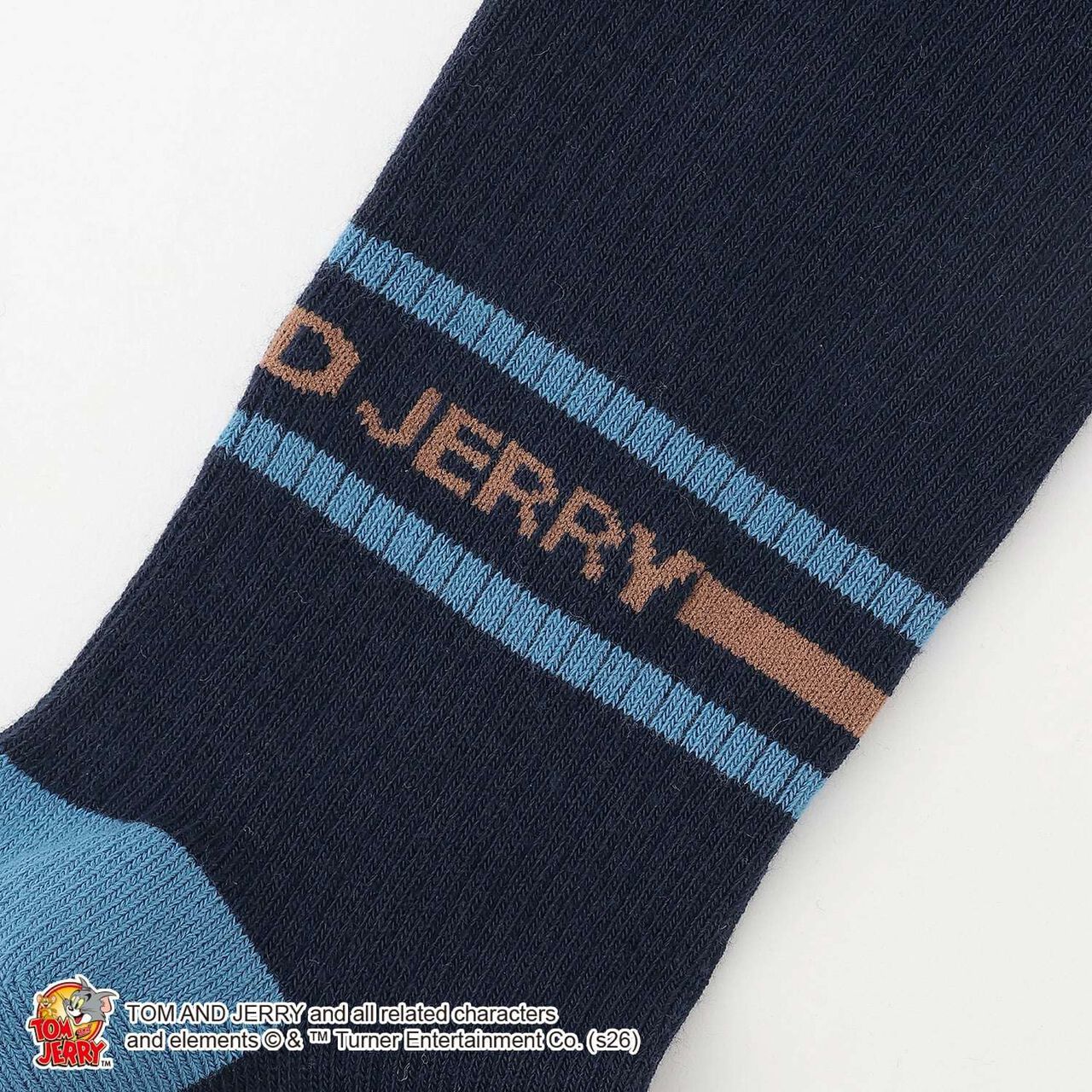 TOM AND JERRY Striped Knee-High Socks,Navy, large image number 6