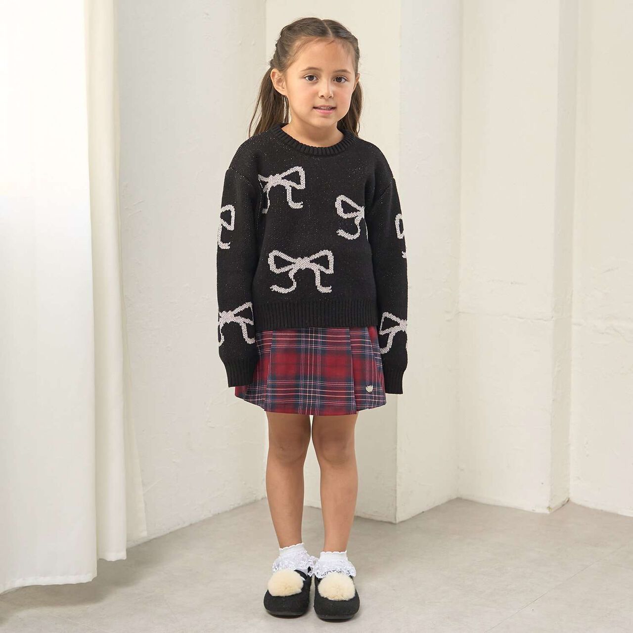 Short Lame Ribbon Sweater,Sax blue, large image number 16