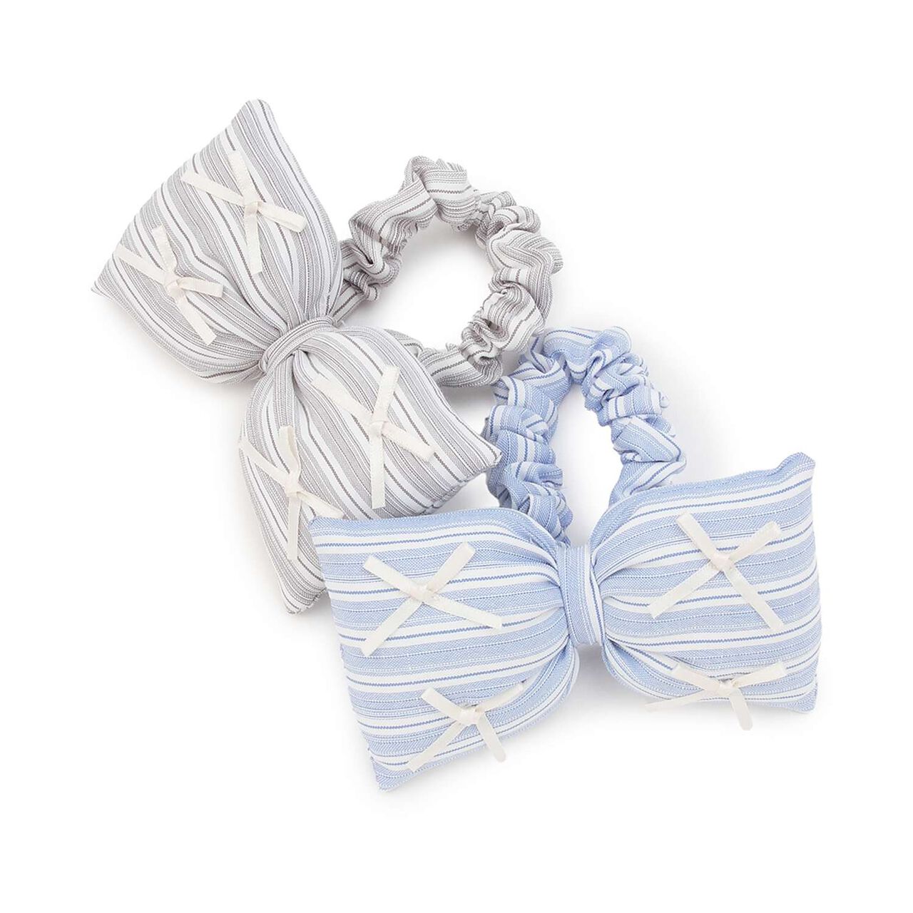 Big Ribbon Hair Tie,Sax blue, large image number 4