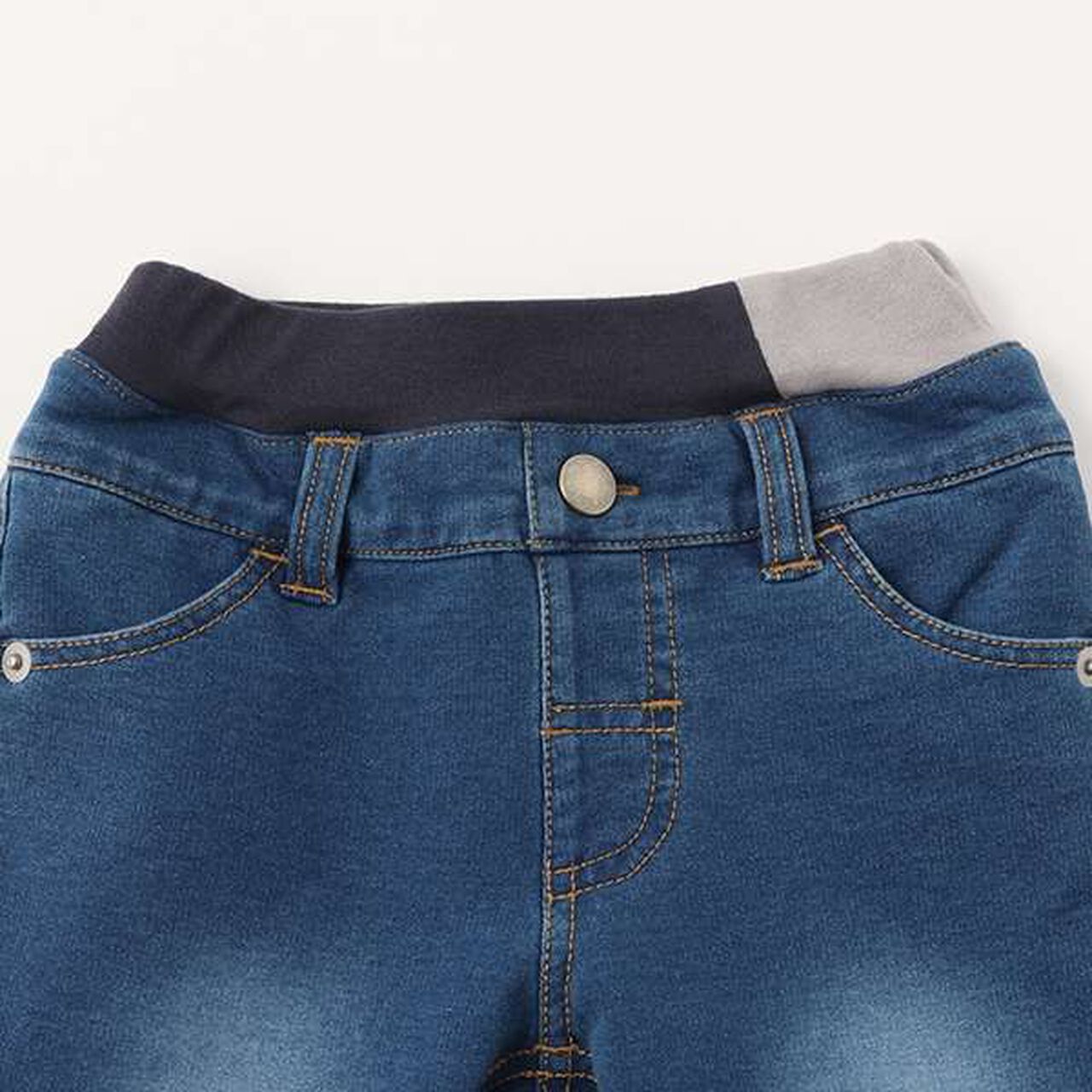 Knit Denim Pants,Navy, large image number 2