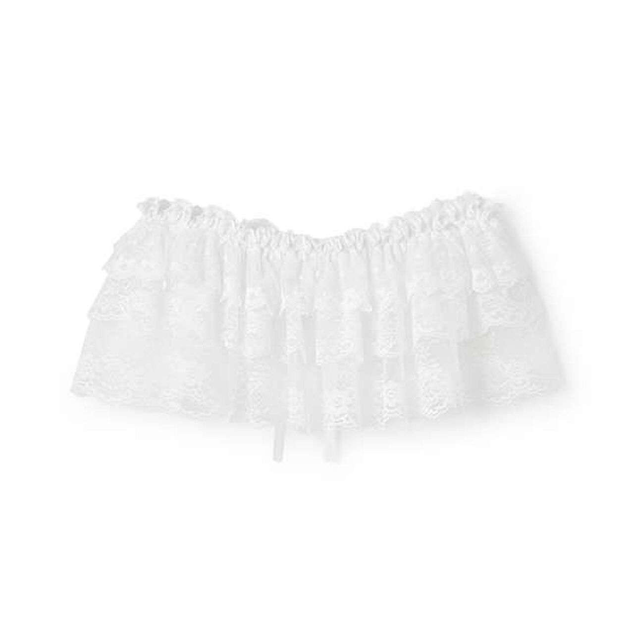 [Cuugal August Issue] Lace Mini Wrap Skirt,Off white, large image number 3