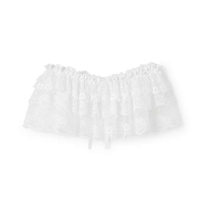 [Cuugal August Issue] Lace Mini Wrap Skirt,Off white, medium image number 3