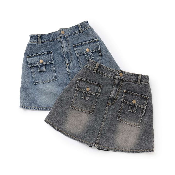 Denim Skirt with Shorts,Gray, medium image number 11