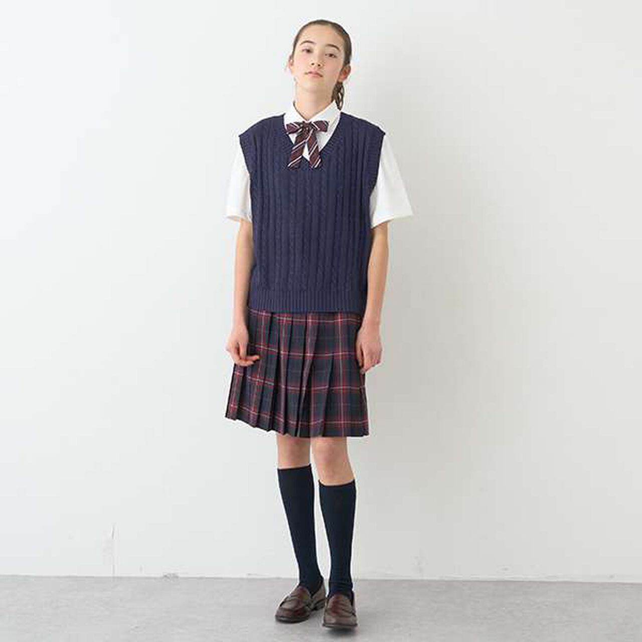 *TW Pleated Check Skirt,Blue, large image number 21