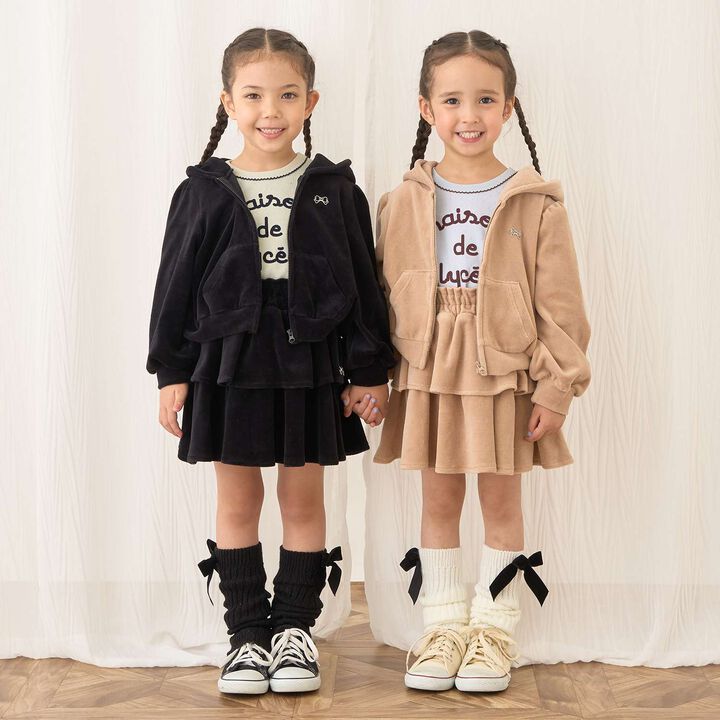 Plush Velour Coordinatable Tiered Skirt,Black, medium image number 37