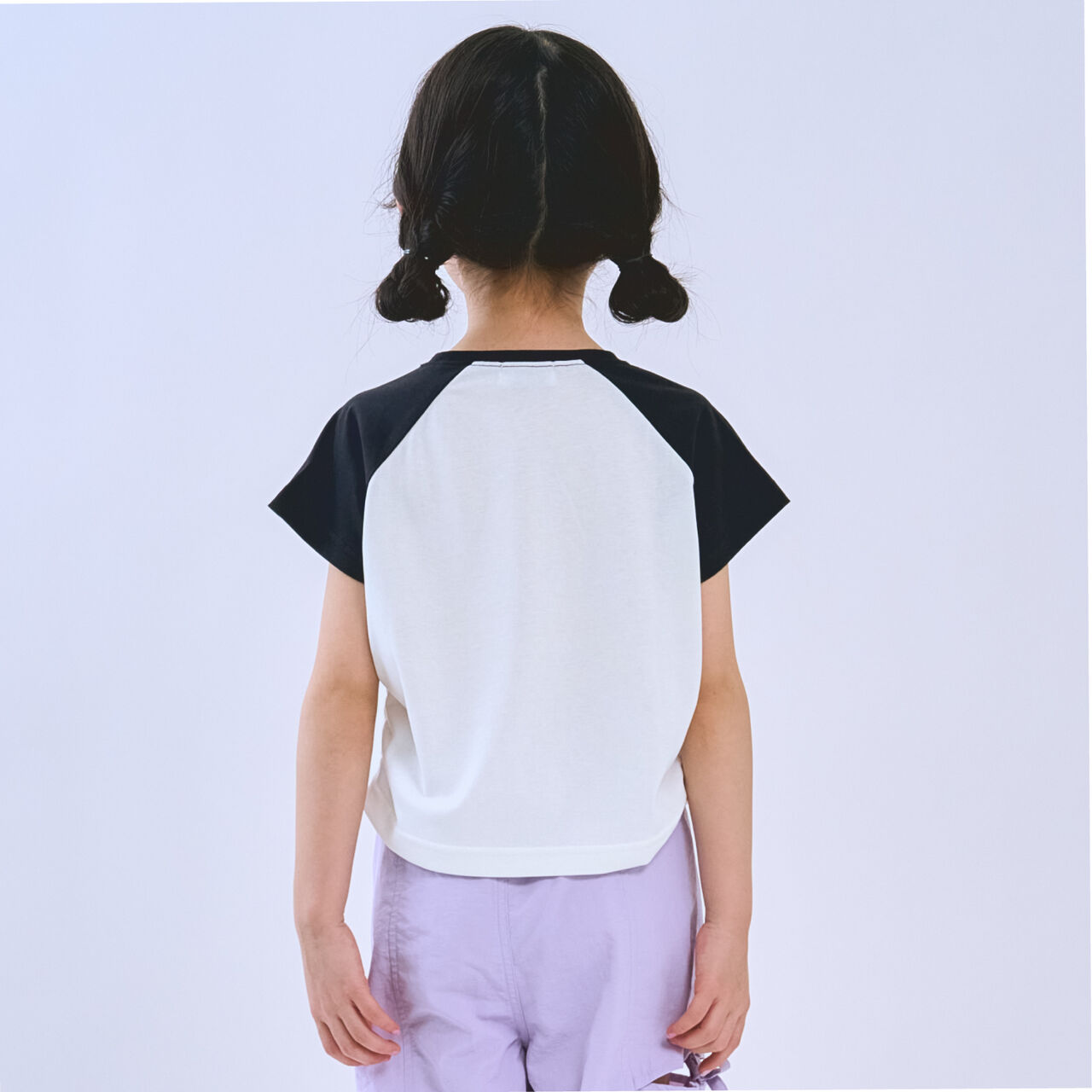 [Cool Touch] Cropped Raglan Short Sleeve T-Shirt,Black, large image number 3