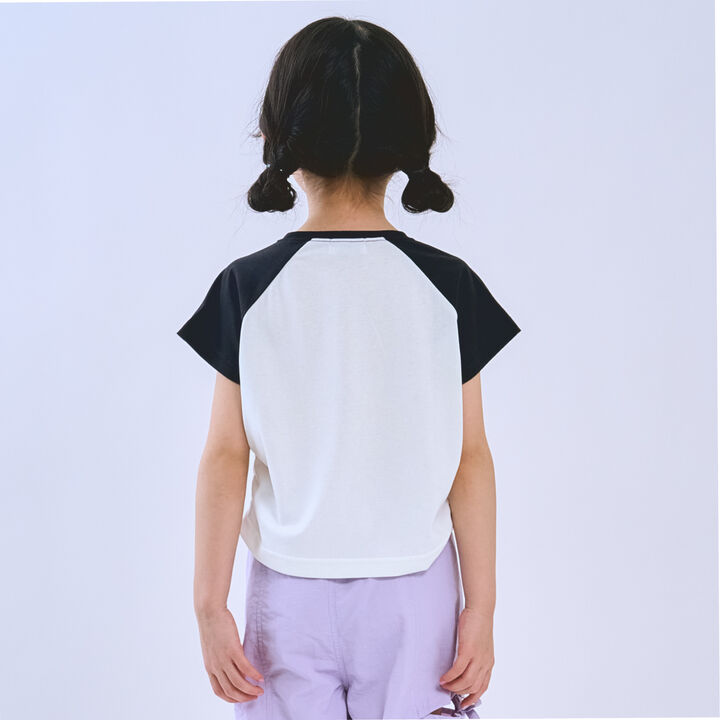 [Cool Touch] Cropped Raglan Short Sleeve T-Shirt,Black, medium image number 3