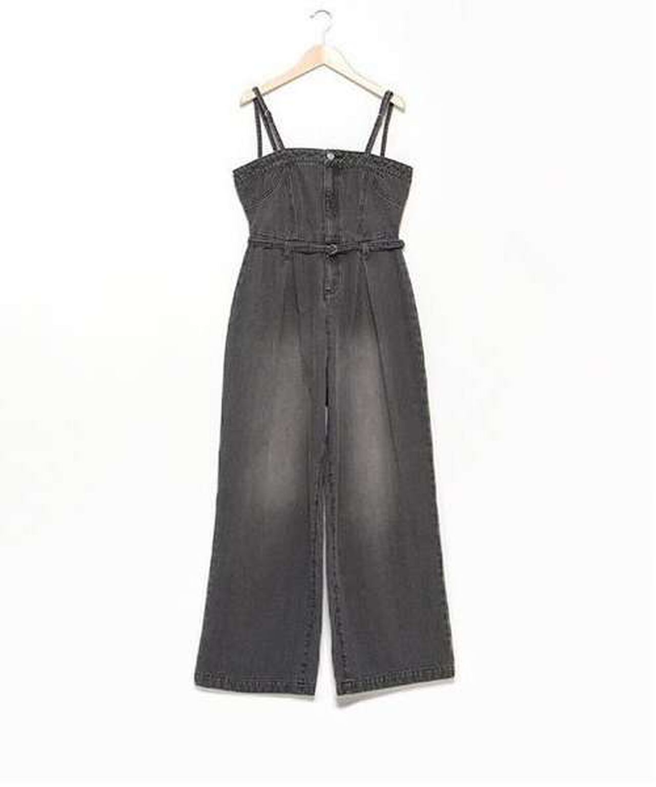 Denim Overall Jumpsuit,Gray, large image number 6