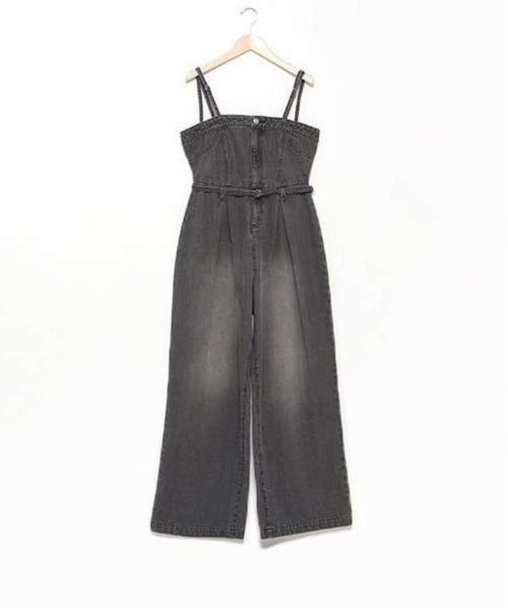 Denim Overall Jumpsuit,Gray, medium image number 6