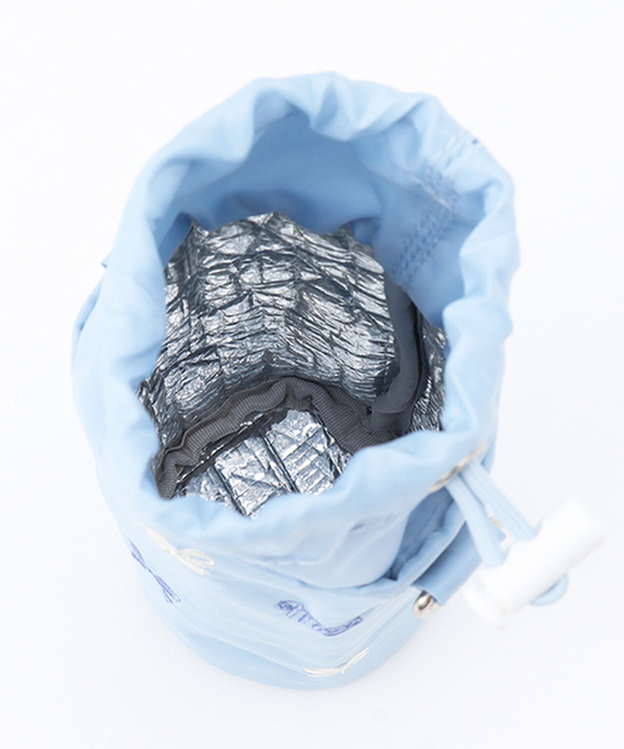 Shoulder Bag with Ribbon Pattern and Bottle Holder,Black, large image number 3