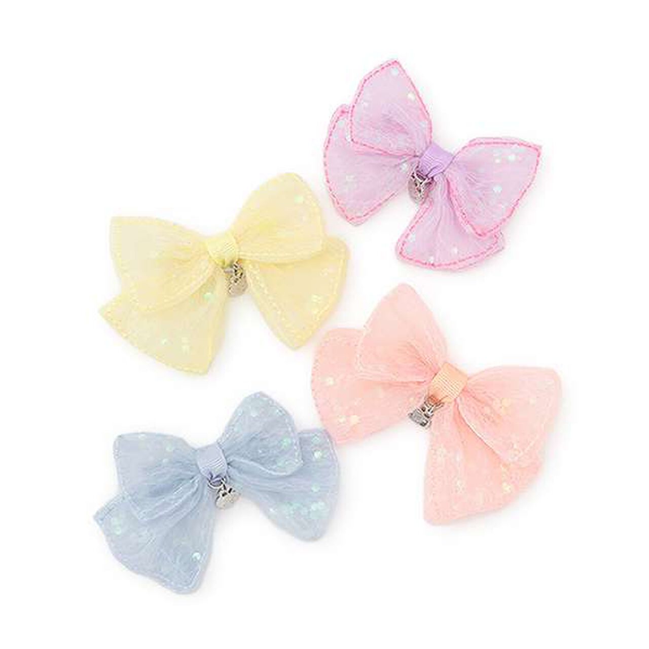 Sparkling Ribbon Hair Clip,Sax blue, large image number 4