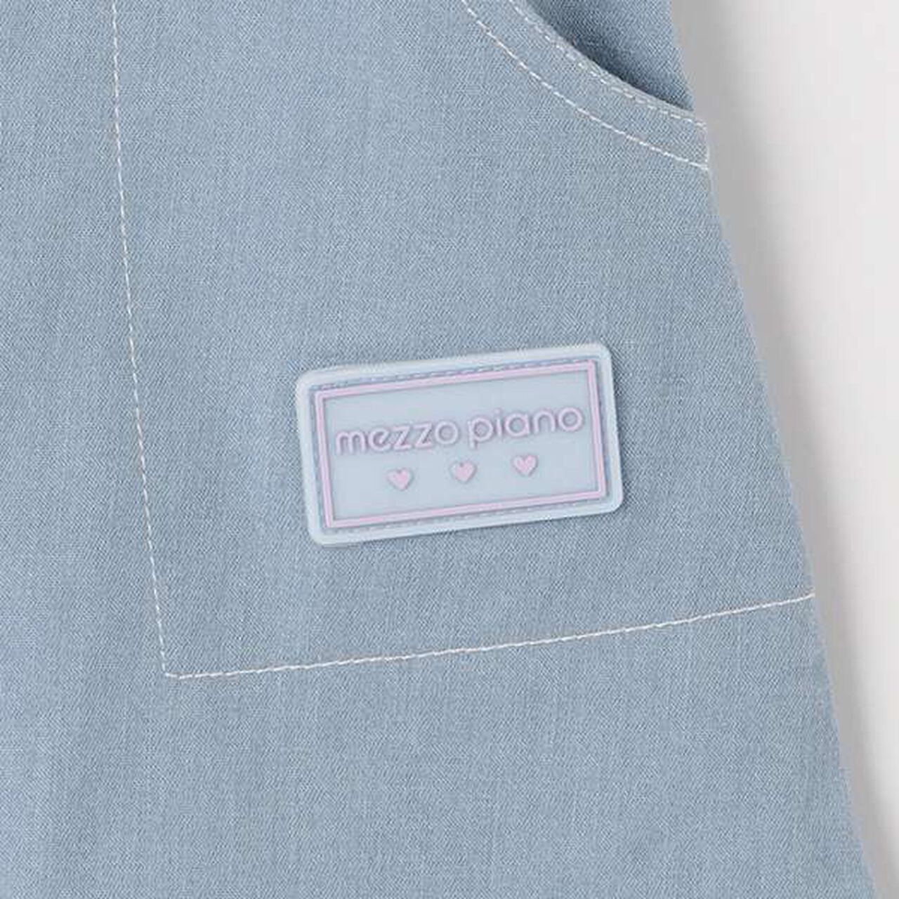 Gradient Denim Logo Tape Overall Skirt,Mint, large image number 5