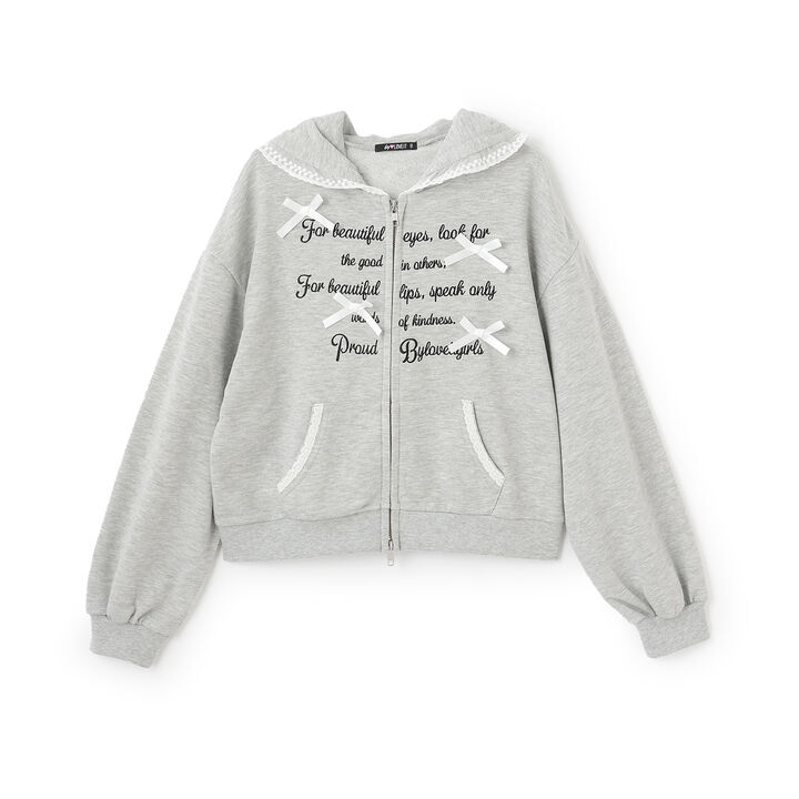 Lace Point Hoodie,Medium gray, medium image number 4