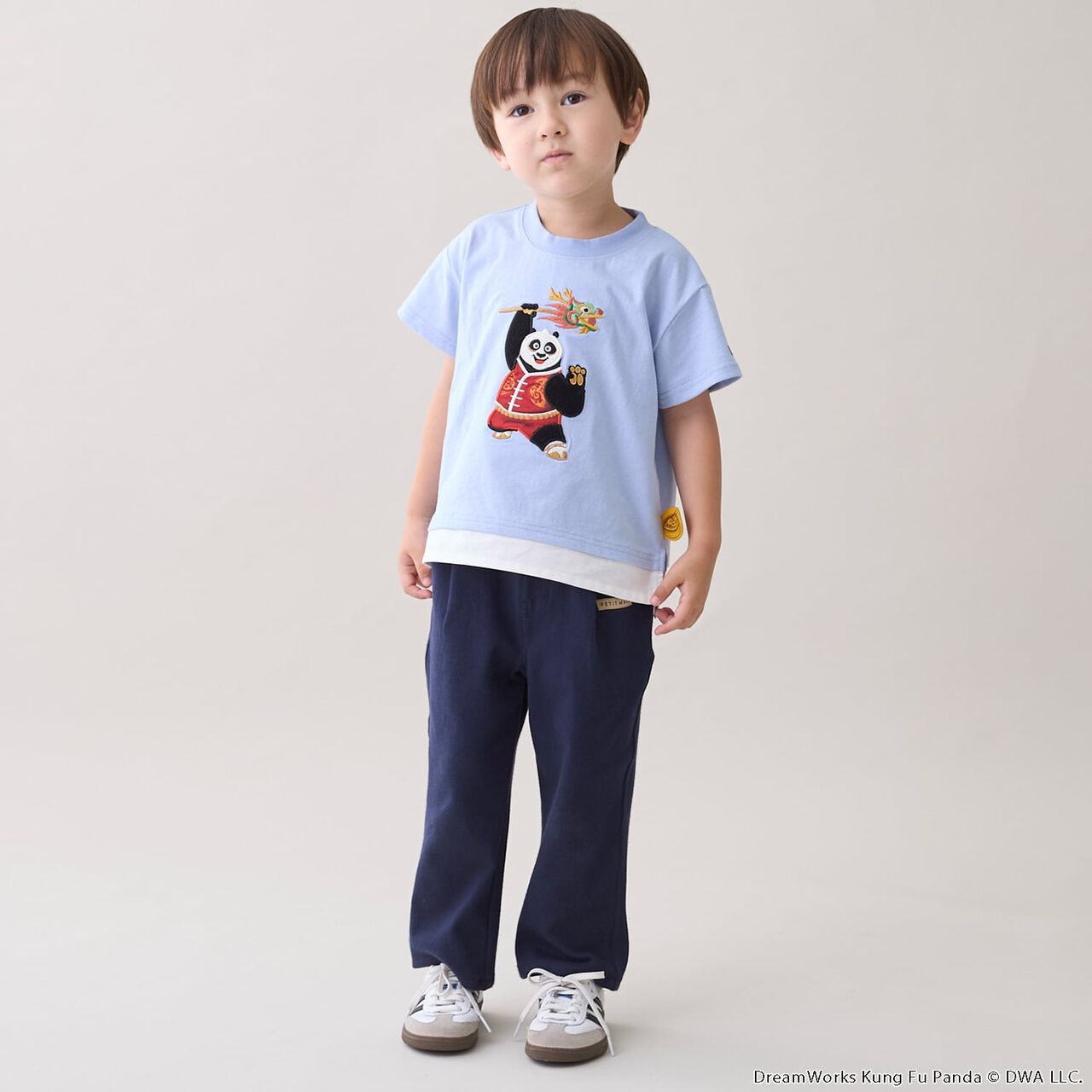 [Web Exclusive] Kung Fu Panda Embroidered Short-Sleeve T-Shirt,Blue, large image number 3