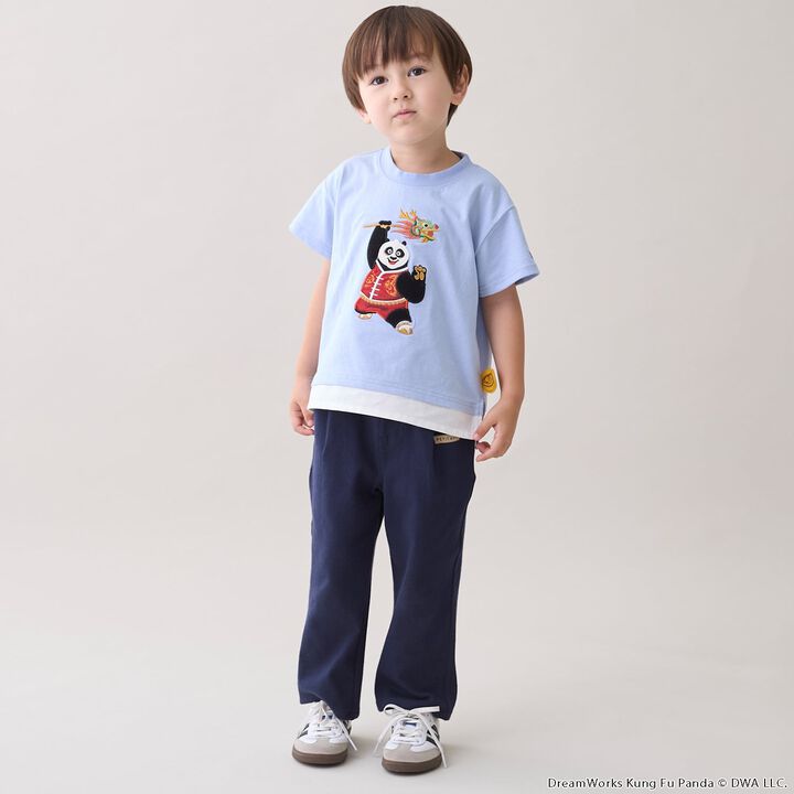 [Web Exclusive] Kung Fu Panda Embroidered Short-Sleeve T-Shirt,Blue, medium image number 3