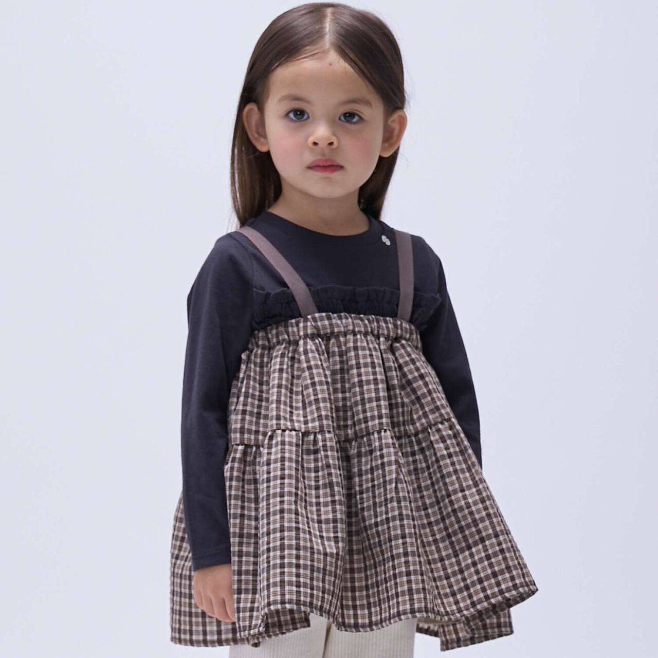 2WAY Tiered Skirt Convertible into Tunic,Charcoal gray, large image number 1