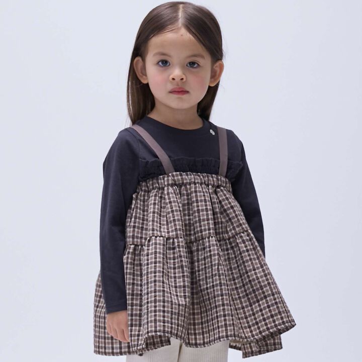 2WAY Tiered Skirt Convertible into Tunic,Charcoal gray, medium image number 1