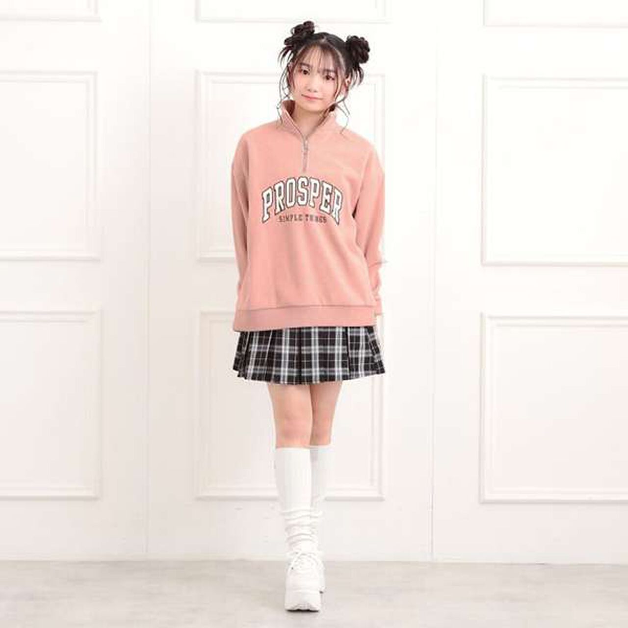 Half-Zip Fleece Sweatshirt,Light pink, large image number 12