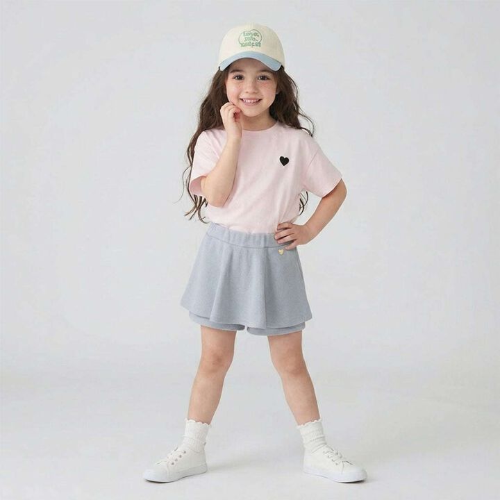 [100% Cotton] Heavy Rotation A-Line T-Shirt 2-Piece Set for Girls Kids,Dark red, medium image number 22