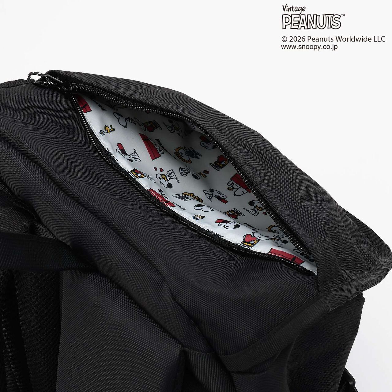 [PEANUTS] Bucket-Style Backpack (Approx. 24.5L),Black, large image number 8