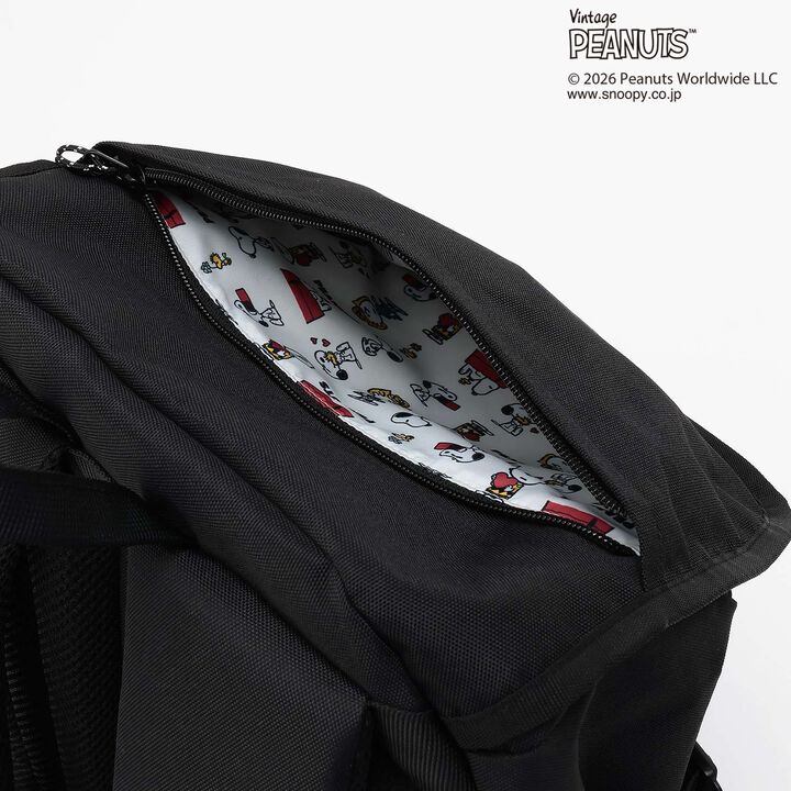 [PEANUTS] Bucket-Style Backpack (Approx. 24.5L),Black, medium image number 8