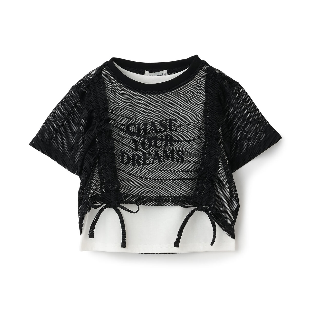 [Inner Lining Included] Mesh Drawstring Short Sleeve T-Shirt,Lavender, large image number 14