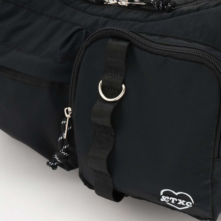 [LTXC] Double Pocket Nylon Shoulder Bag,Black, medium image number 9