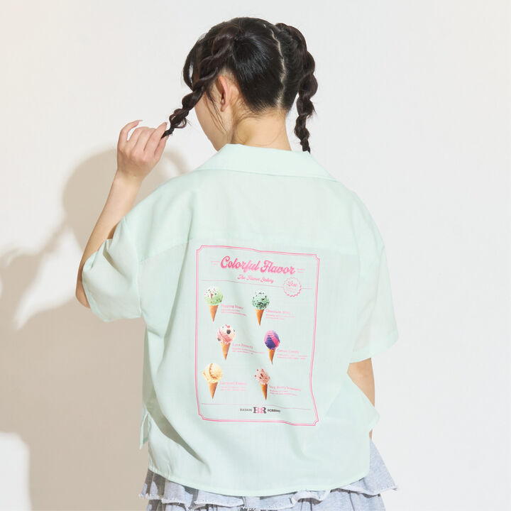 [31 Ice Cream] [LTXC] Open Collar Shirt,White, medium image number 3