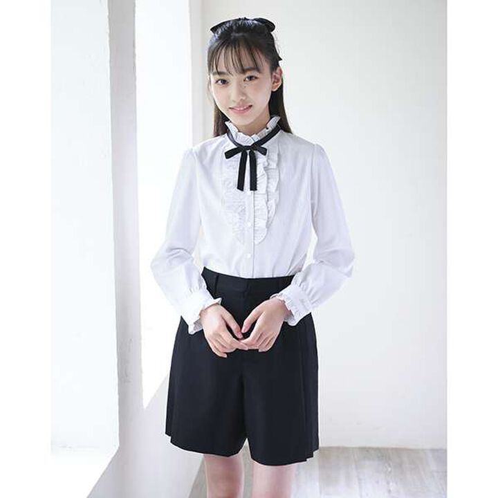 Stand Frill Blouse,Gray, medium image number 10