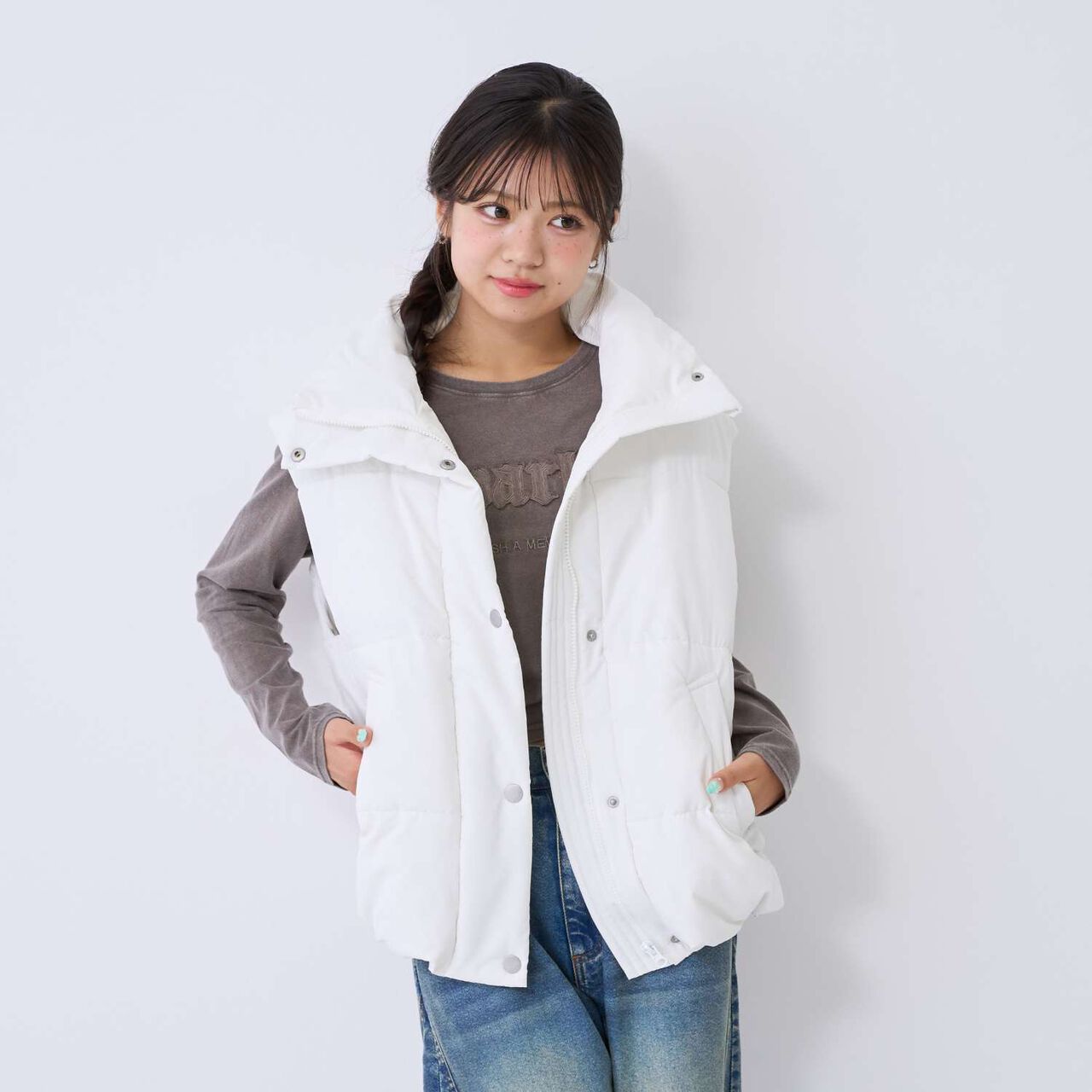 [LTXC] Puffy Vest,Black, large image number 1