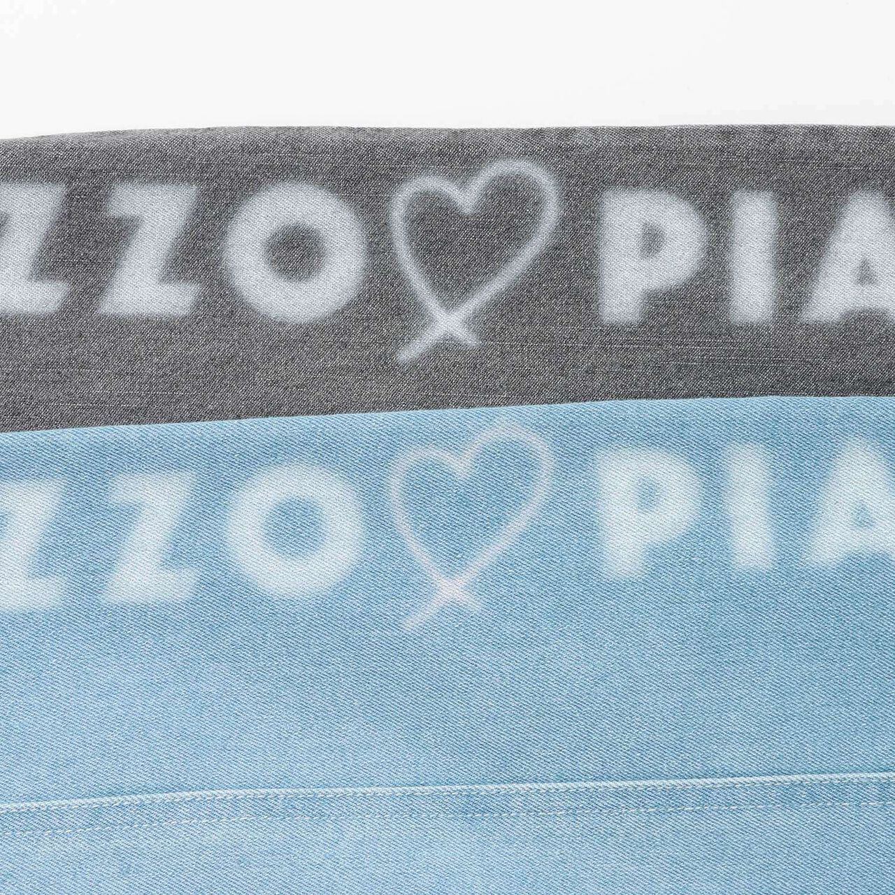 Wide Denim Pants with Logo Print,Gray, large image number 5