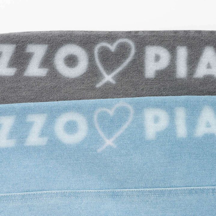 Wide Denim Pants with Logo Print,Gray, medium image number 5