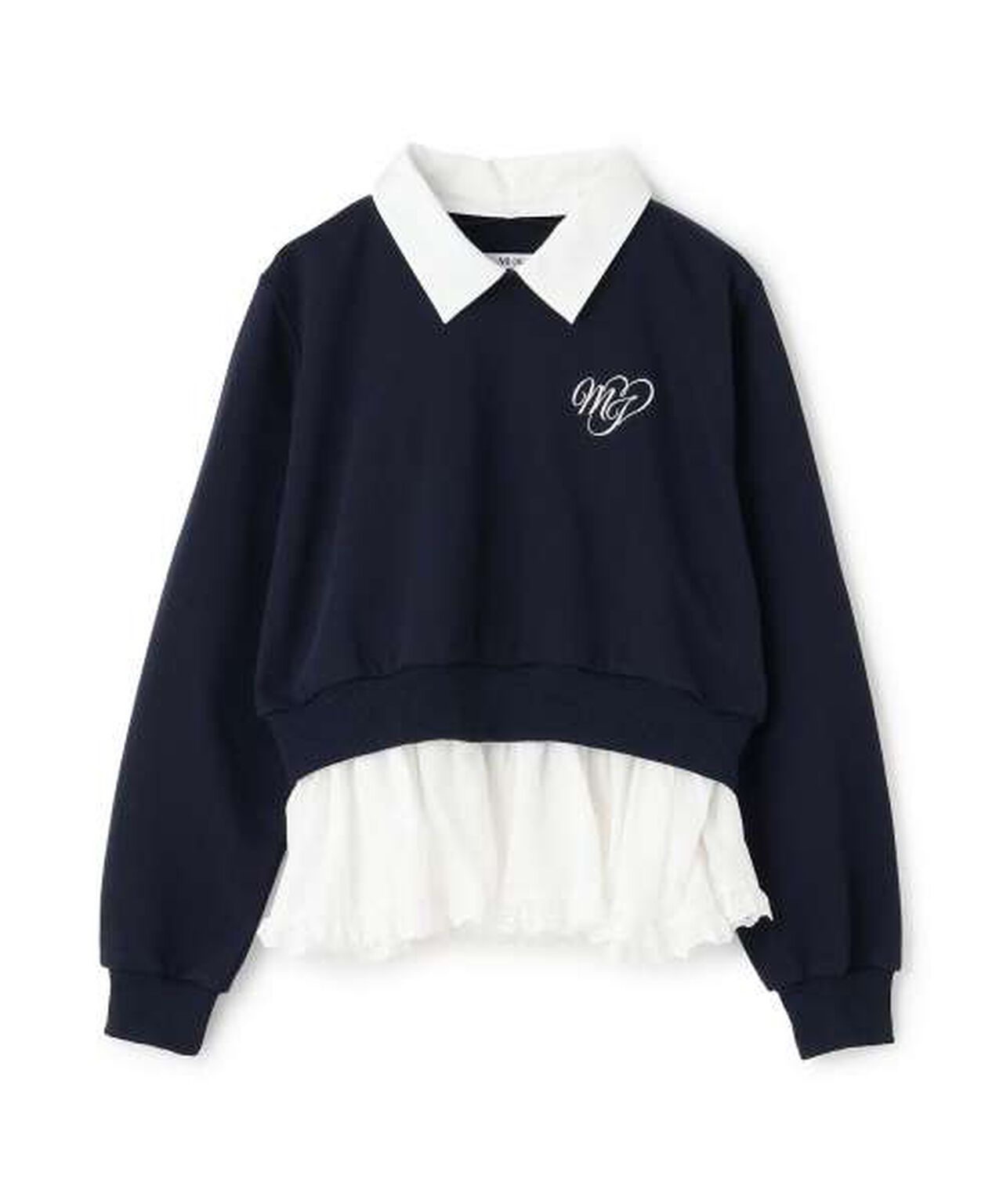 Layered Peplum Sweatshirt [Korean Fashion],Gray, large image number 2