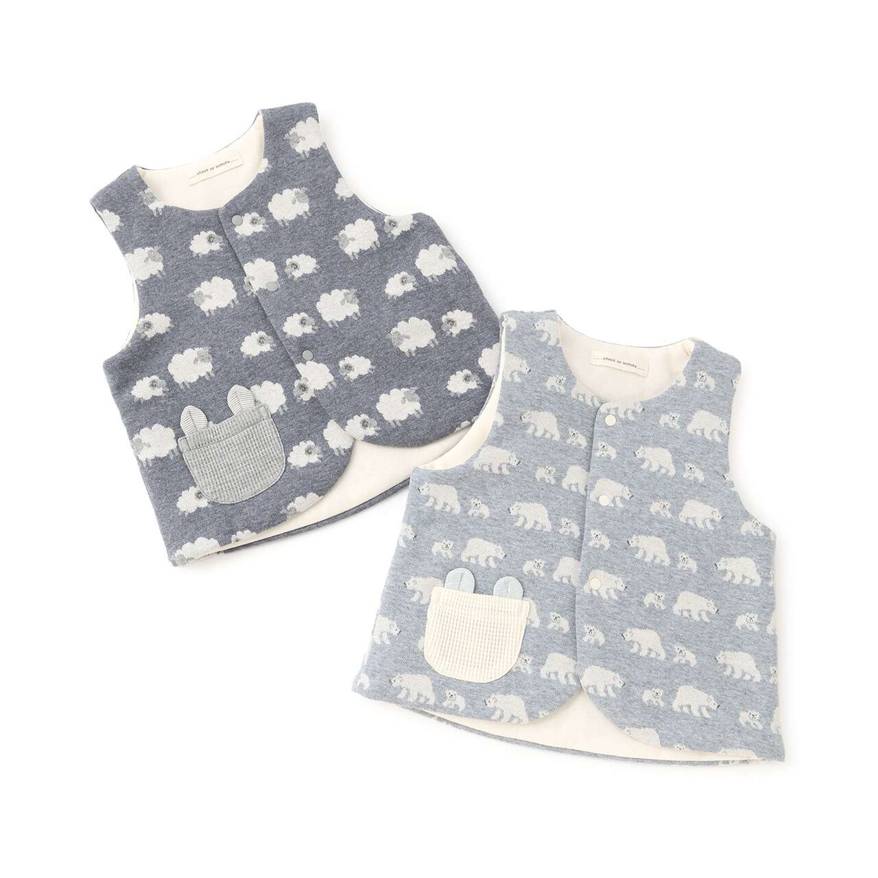 Organic Jacquard Vest,Navy, large image number 6