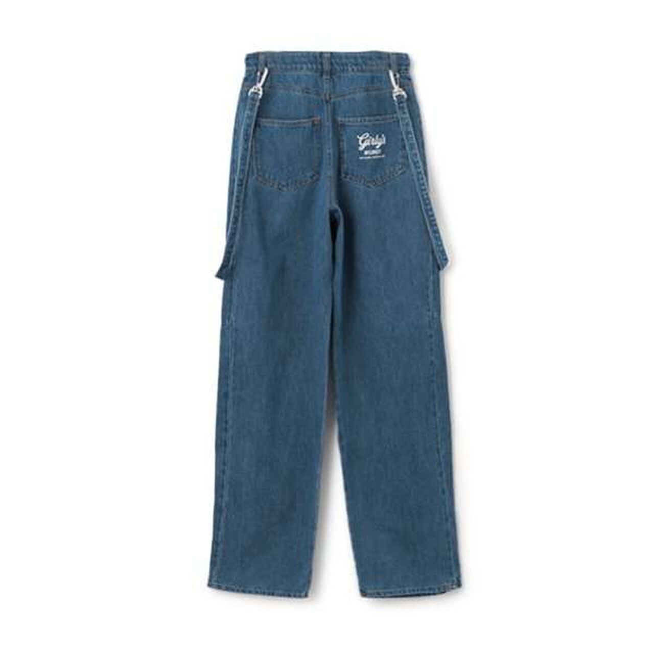 Denim Pants with Suspenders,Navy, large image number 1