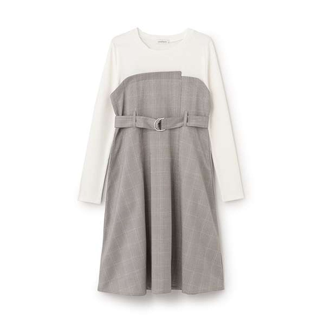 Layered One-Piece Dress,Gray, large image number 2