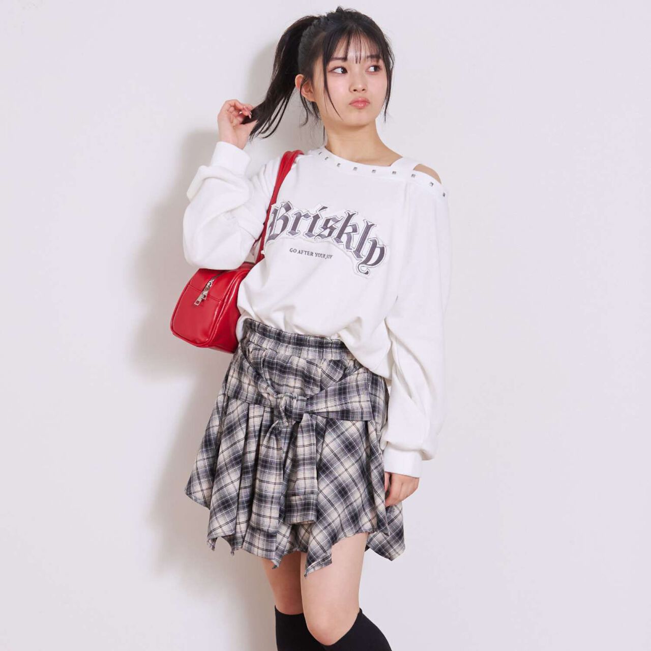 [LTXC/Cotton 100%] One-Shoulder Pullover,Black, large image number 7
