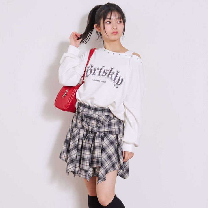 [LTXC/Cotton 100%] One-Shoulder Pullover,Black, medium image number 7