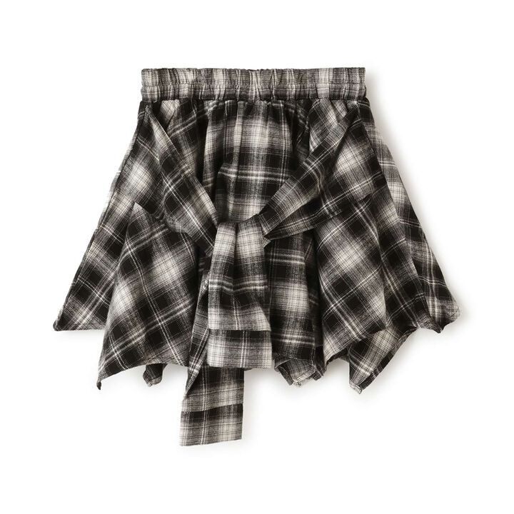 [LTXC] Waist Wrap Style Checkered Culottes,Black, medium image number 7