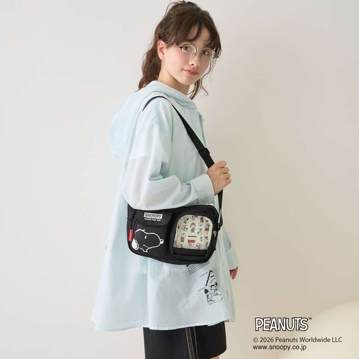 [PEANUTS] Casual Shoulder Bag,Black, medium image number 1
