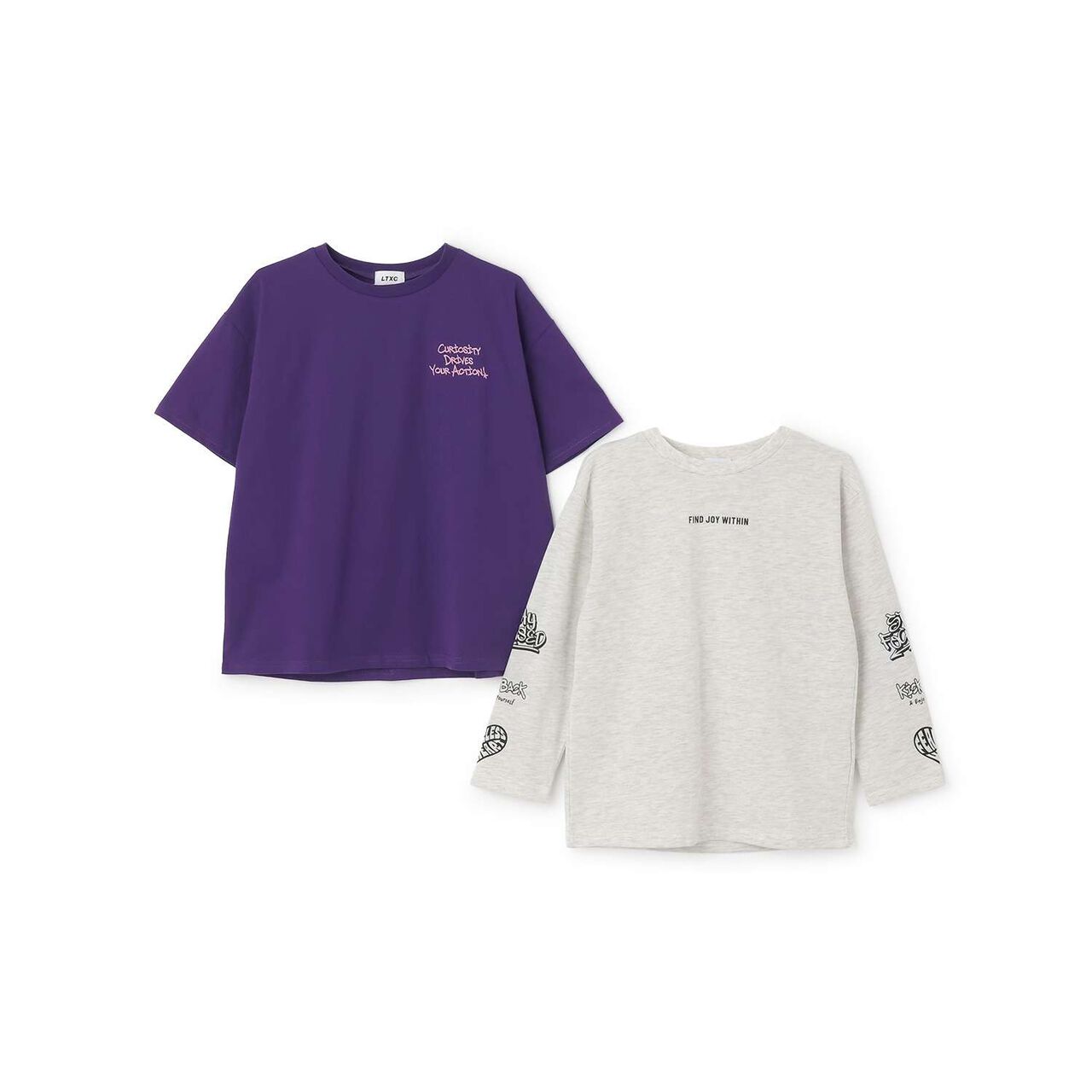 [LTXC/Quick-Dry] Loose T-Shirt Layered Set,Purple, large image number 14
