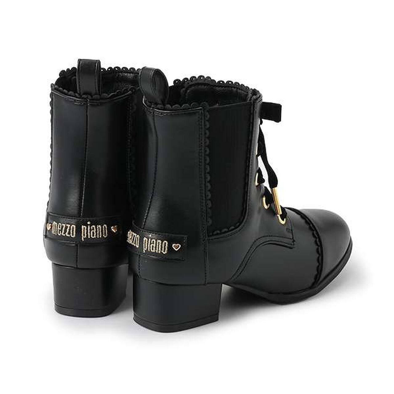 Lace-Up Ribbon Side Gore Boots,Dark brown, large image number 1