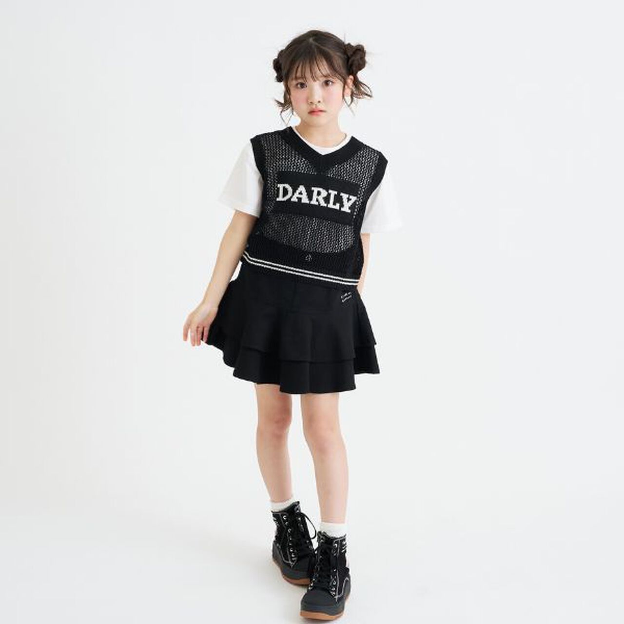 Washable Mesh Knit Vest + Short Sleeve T-Shirt,Sax blue, large image number 20