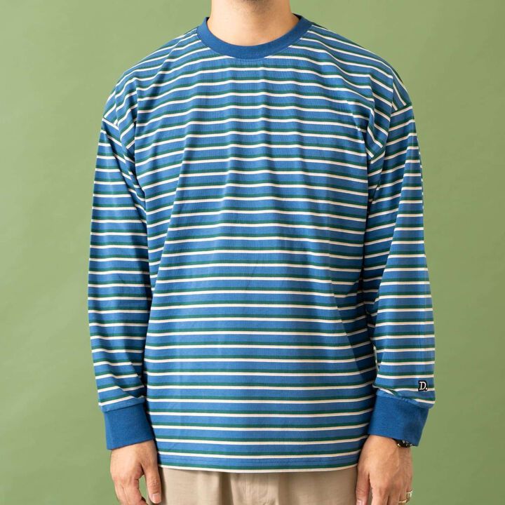 [Matching with Dad Outfit] Assorted Stripe Wide Long Sleeve T-Shirt,, medium